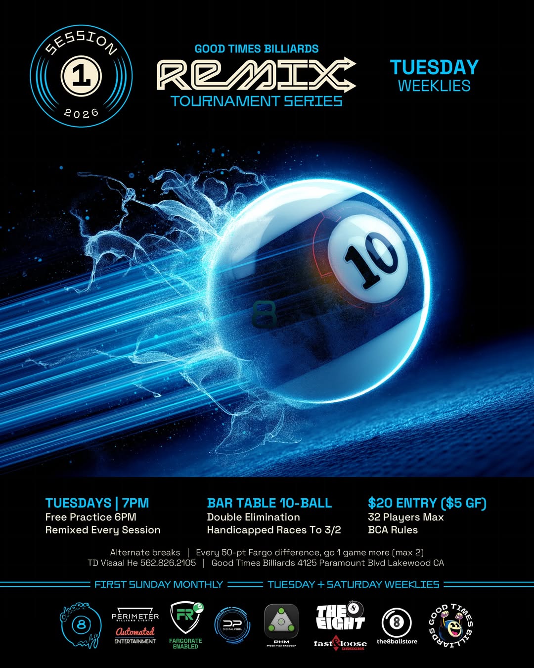 Remix Tournament Series — 10-Ball flyer